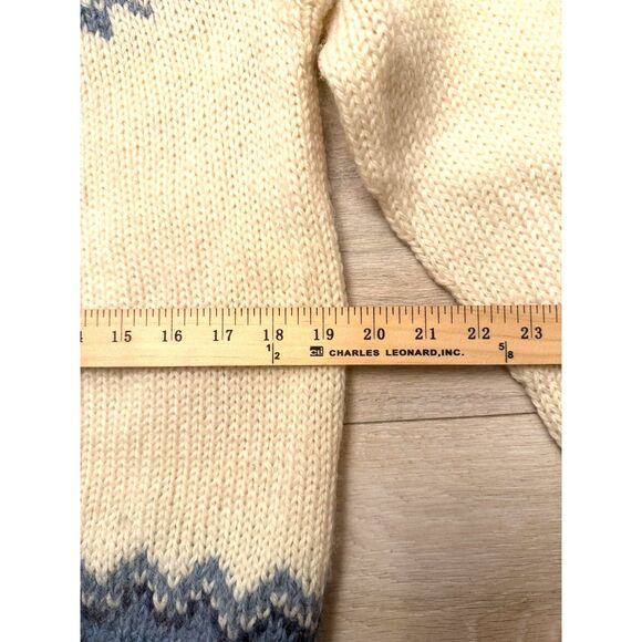 Vintage Danish Handknit Wool Nordic Cardigan 70s Fair Isle William Schmidt Style - Picture 11 of 12